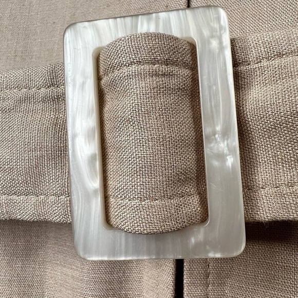 NWOT TALBOTS Tan Linen Blend Belted Blazer Jacket Petites Size 10P - Picture 13 of 16